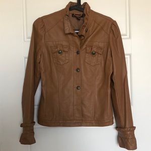 INC S tan leather jacket